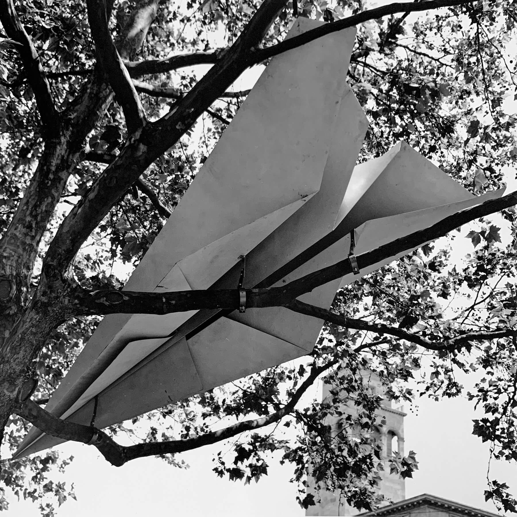 Bildhauer OMI Riesterer Karlsruhe Projekte Kunst im öffentlichen Raum Flieger im Baum